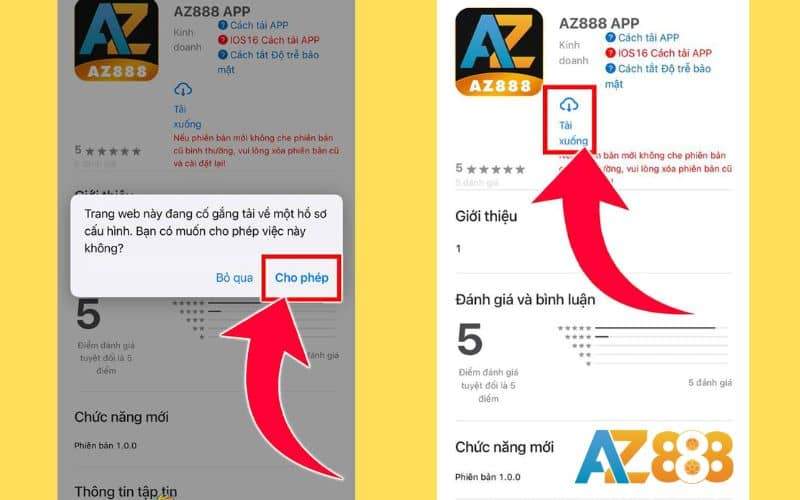 Cấp quyền cho phép tải xuống thiết bị