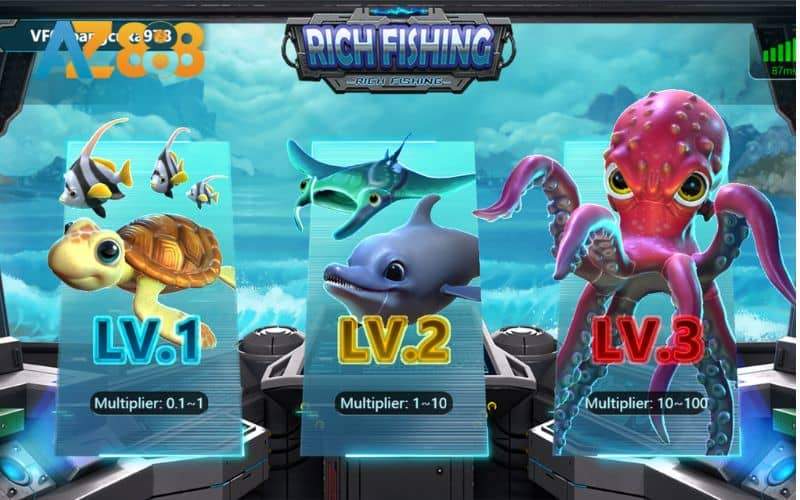 Đại dương giàu có là trò chơi bắn cá săn thưởng thú vị tại AZ888